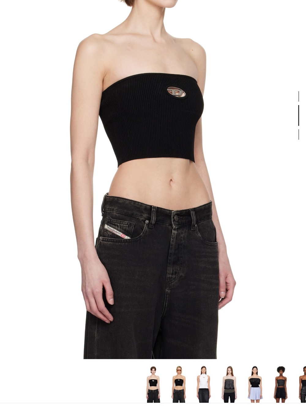 DIESEL Black M-Clarksvillex Tube Top - Picture 2 of 6